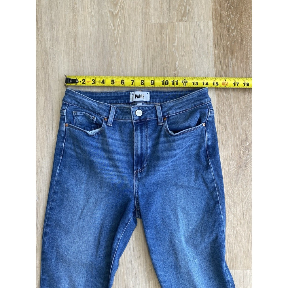 PAIGE Hoxton Ankle Transcend Vintage High Rise Skinny Jeans Raw Frayed Hem 29 - Picture 14 of 16